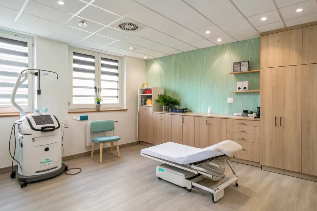 чиста медична кімната з терапевтичним обладнанням